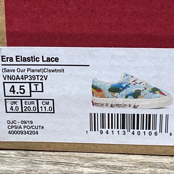 NEW Vans Toddler ‘Save Our Planet’ Era Tennis Shoe - Picture 7 of 9
